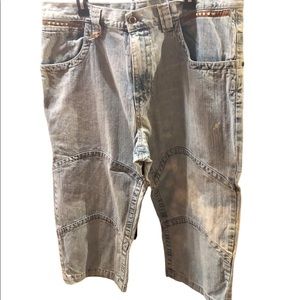 Mens long denim shorts